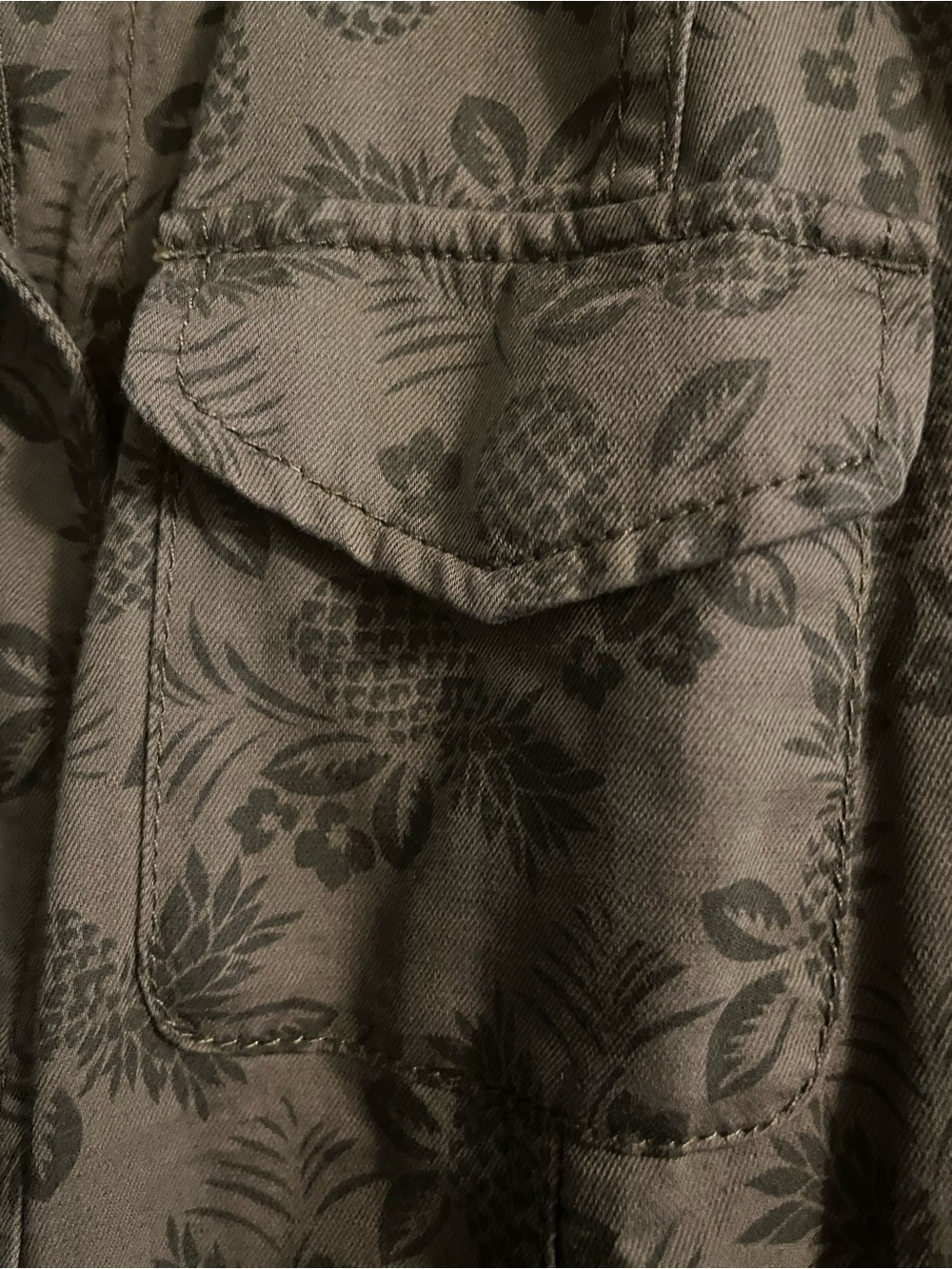 Talbots Olive Green Botanical-Print Field Jacket - Picture 2 of 4